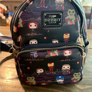Loungefly Infinity Saga Backpack - Black with Multicolor Characters